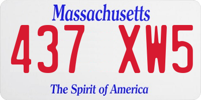 MA license plate 437XW5