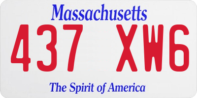 MA license plate 437XW6