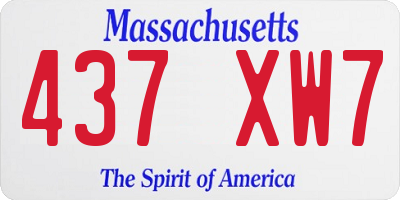 MA license plate 437XW7