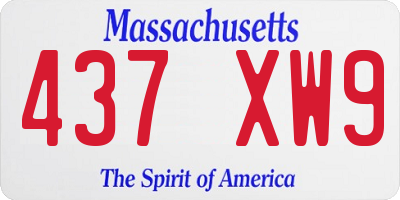 MA license plate 437XW9