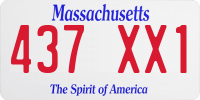 MA license plate 437XX1