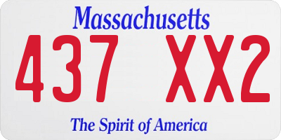 MA license plate 437XX2