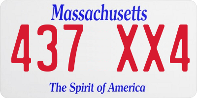 MA license plate 437XX4