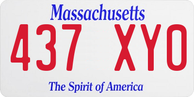 MA license plate 437XY0