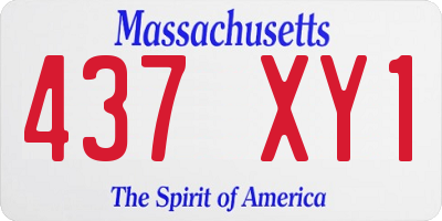 MA license plate 437XY1