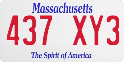 MA license plate 437XY3