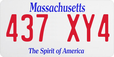 MA license plate 437XY4