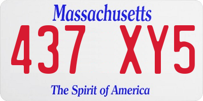 MA license plate 437XY5