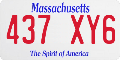 MA license plate 437XY6