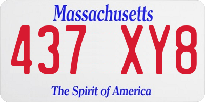 MA license plate 437XY8