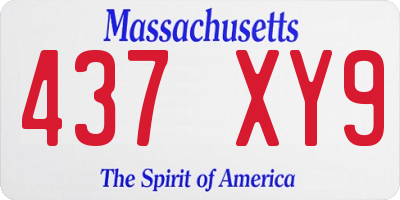 MA license plate 437XY9