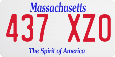 MA license plate 437XZ0