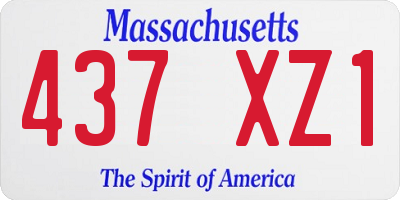 MA license plate 437XZ1