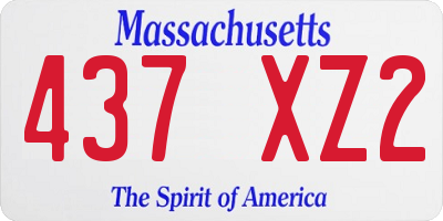MA license plate 437XZ2