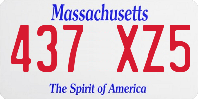 MA license plate 437XZ5