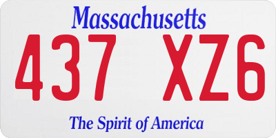 MA license plate 437XZ6