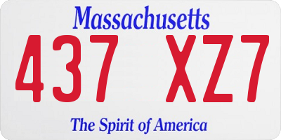 MA license plate 437XZ7
