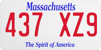 MA license plate 437XZ9