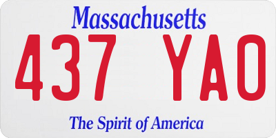 MA license plate 437YA0