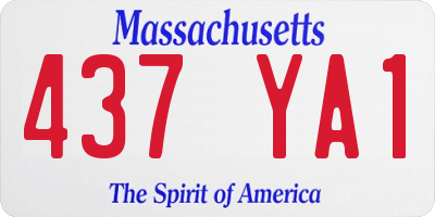 MA license plate 437YA1
