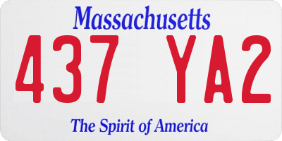MA license plate 437YA2