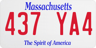 MA license plate 437YA4
