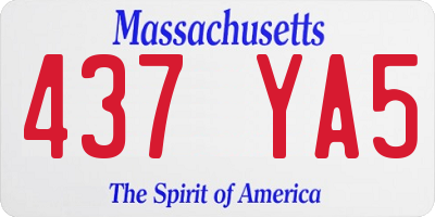 MA license plate 437YA5
