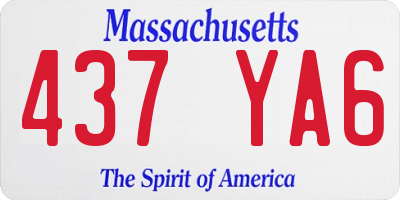 MA license plate 437YA6