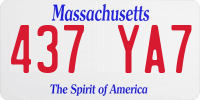 MA license plate 437YA7