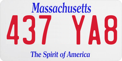 MA license plate 437YA8