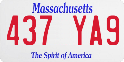 MA license plate 437YA9