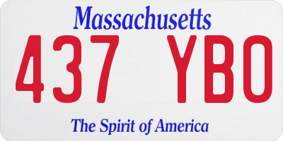 MA license plate 437YB0