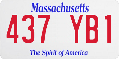 MA license plate 437YB1