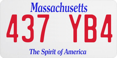 MA license plate 437YB4