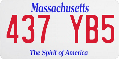 MA license plate 437YB5