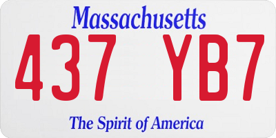 MA license plate 437YB7