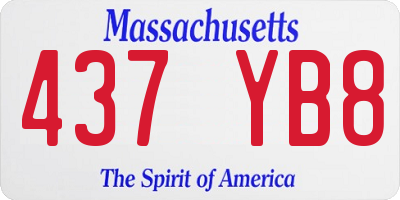 MA license plate 437YB8