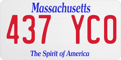 MA license plate 437YC0