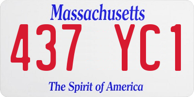MA license plate 437YC1