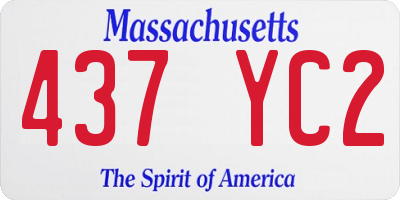 MA license plate 437YC2