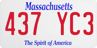 MA license plate 437YC3