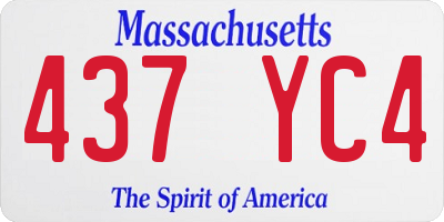 MA license plate 437YC4