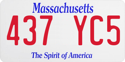 MA license plate 437YC5