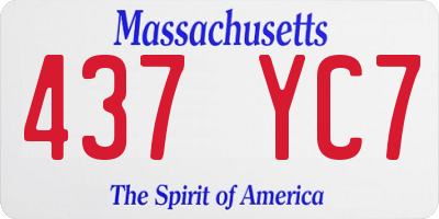 MA license plate 437YC7