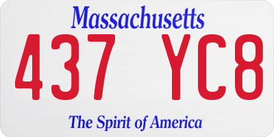 MA license plate 437YC8
