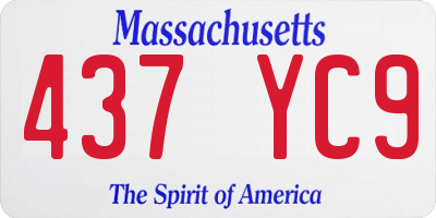 MA license plate 437YC9