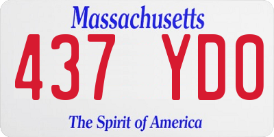 MA license plate 437YD0