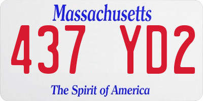 MA license plate 437YD2