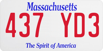 MA license plate 437YD3