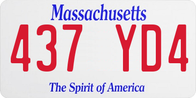 MA license plate 437YD4